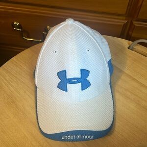OSFA ladies white and aqua under armour ball cap